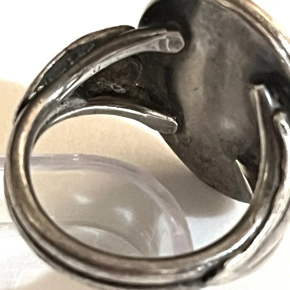 🦚🥀👑Vintage Navajo Sterling Silver Picture Jasper Ring